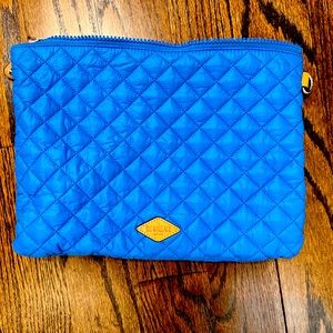 Bright blue MZ Wallace large Metro Pouch